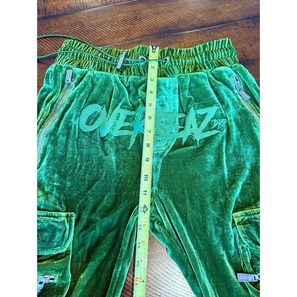 Guapi Mens Pant Limited Edition Green Cargo Velvet Seaz Streetwear, Size 32 - Picture 3 of 14